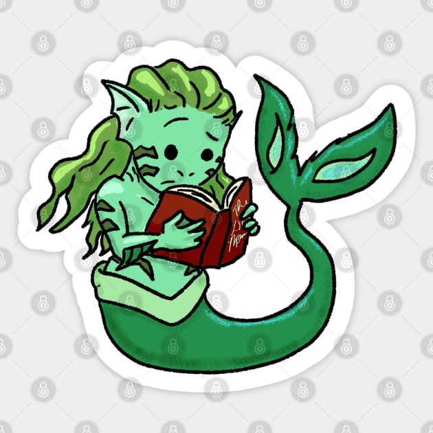 Little Mermaid Reading Buddy Sticker by allthebeanz